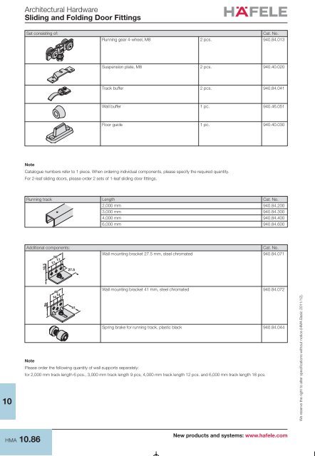 Sliding door Fitting Silent 60/A - Hafele