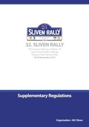 Supplementary Regulations 32. SLIVEN - Autosport.cz