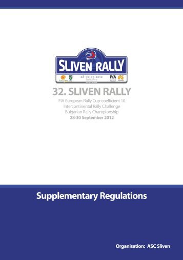 Supplementary Regulations 32. SLIVEN - Autosport.cz