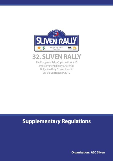 Supplementary Regulations 32. SLIVEN - Autosport.cz
