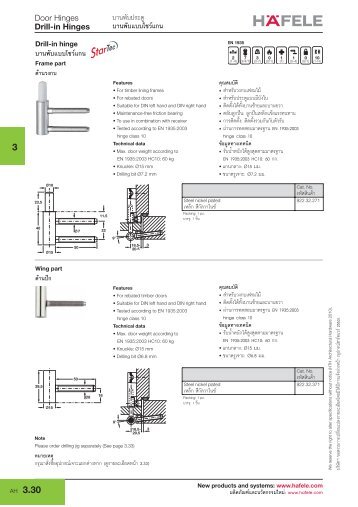 Drill-in Hinges - Hafele