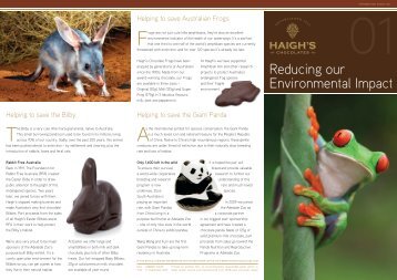 Reducing our Environmental Impact - Haigh's Chocolates