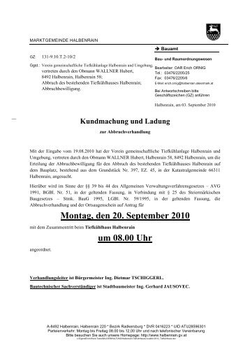 amt der steiermärkischen landesregierung - Marktgemeinde ...