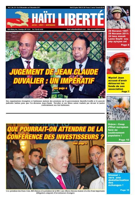 Jugement de Jean claude duvalier : un impératif - Haiti Liberte