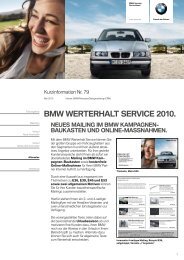 BMW WERTERHALT SERVICE 2010. - BMW Niederlassung Berlin