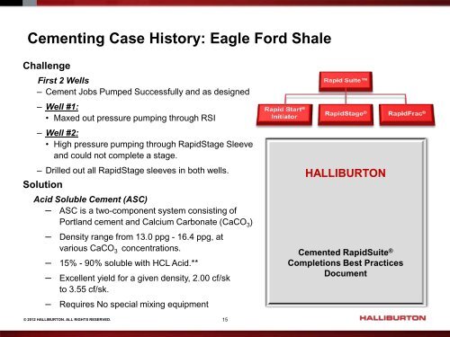 Successfully Cementing the Shale Resource - Halliburton