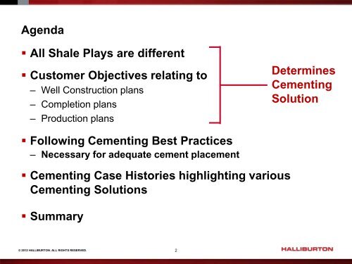 Successfully Cementing the Shale Resource - Halliburton