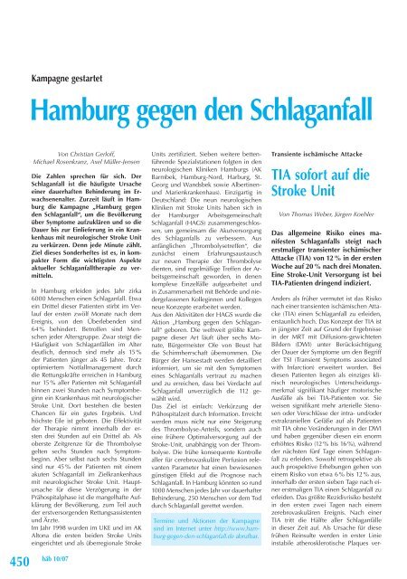 460 häb 10/07 - Hamburg gegen den Schlaganfall