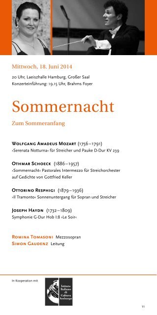 Konzertvorschau 2013/2014 - Hamburger Camerata