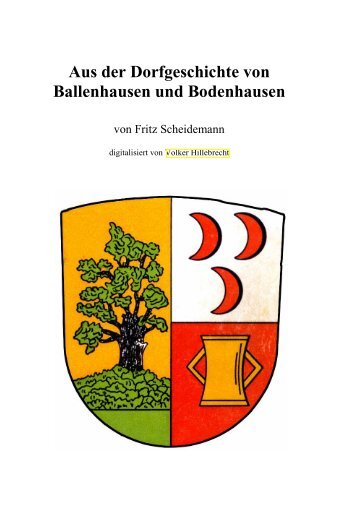 Aus der Dorfgeschichte von Ballenhausen und Bodenhausen