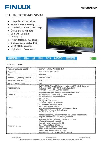 42FLHD850H FULL HD LCD TELEVIZOR S DVB-T - Altronik
