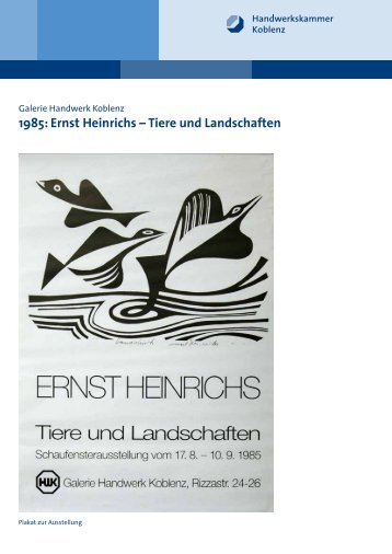 Ernst Heinrichs – Tiere und Landschaften - Galerie Handwerk Koblenz