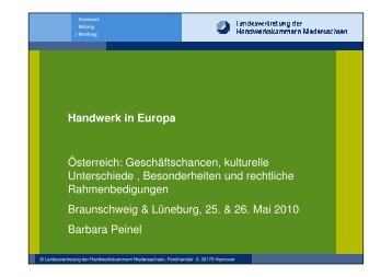 Handwerk in Europa Österreich - Landesvertretung der ...