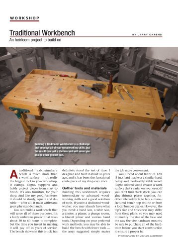 Traditional Workbench - Handyman Club of America