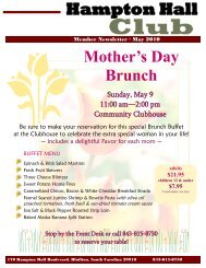 Mother's Day Brunch - Hampton Hall Club