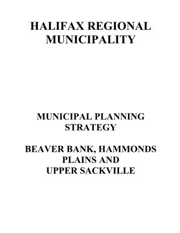 Municipal Planning Strategy (MPS) - Halifax Regional Municipality