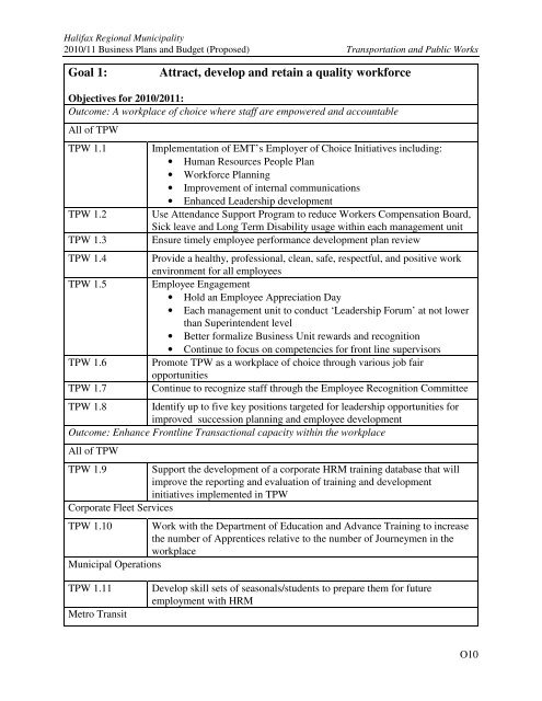 Operating Book - Halifax Regional Municipality