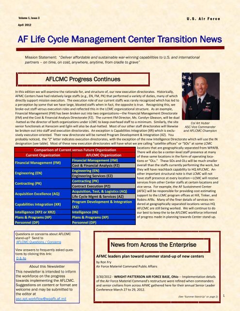 AFLCMC Transition Newsletter - Hanscom Air Force Base