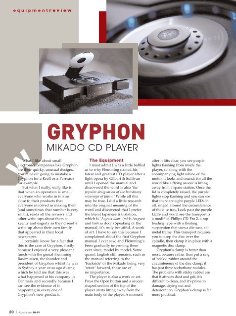 Review - Gryphon Audio Designs