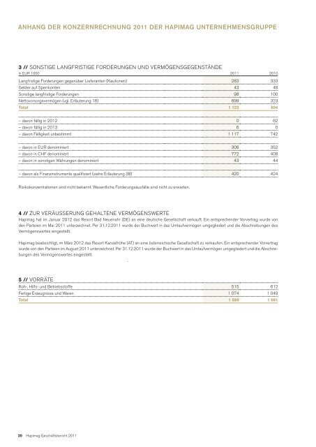 Geschäftsbericht 2011 - Hapimag