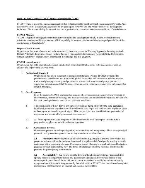 Accountability Framework - HAP International