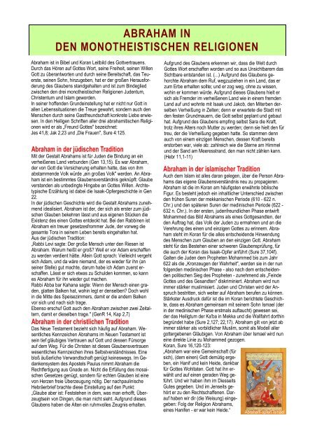 Abraham In Den Monotheistischen Religionen