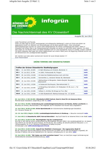 infogrün Juni 2012 - Bündnis 90/Die Grünen Düsseldorf