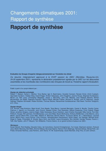 Rapport de synthèse - IPCC