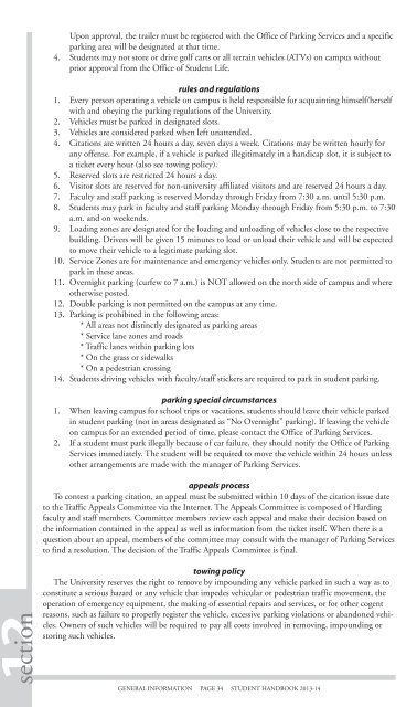 Student Handbook 2012-13 - Harding University