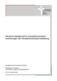 Auswirkungen der Transaktionsanalyse-Ausbildung - DGTA