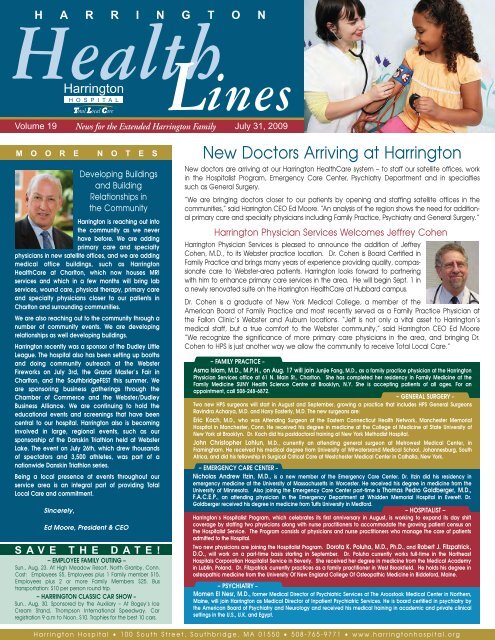 New Doctors Arriving at Harrington Harrington Memorial Hospital
