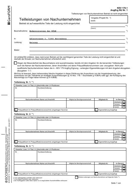 Aufforderung zur Angebotsabgabe - GWW