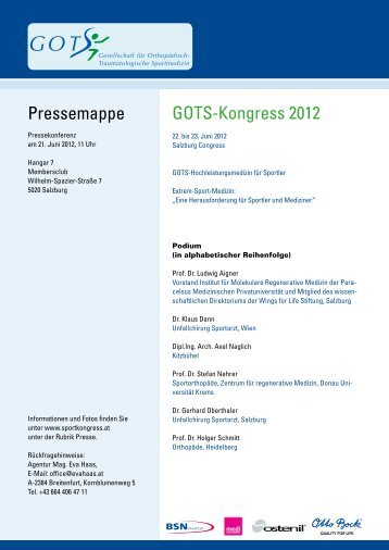 GOTS-Kongress 2012 Pressemappe - Sinwel.com