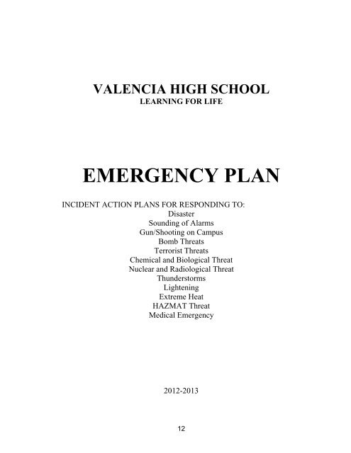 Safe School Plan - William S. Hart Union High School District