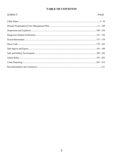 Safe School Plan - William S. Hart Union High School District