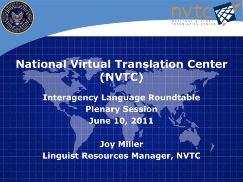 National Virtual Translation Center (NVTC) - ILR