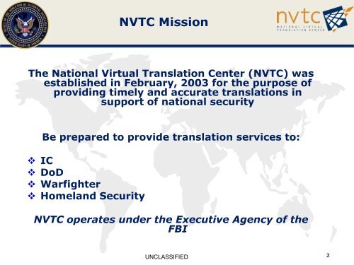 National Virtual Translation Center (NVTC) - ILR