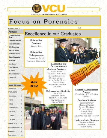Focus on Forensics - College of Humanities and Sciences - Virginia ...