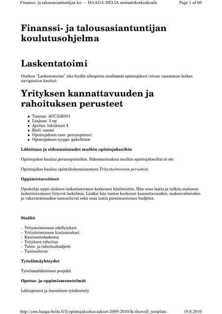 Finanssi- ja talousasiantuntijan koulutusohjelma - HAAGA-HELIA ...