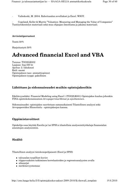 Finanssi- ja talousasiantuntijan koulutusohjelma - HAAGA-HELIA ...