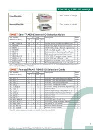 SIXNET EtherTRAK® Ethernet I/O Selection Guide ... - GreenPro