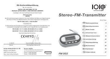 Stereo-FM-Transmitter - Hartig + Helling GmbH & Co. KG