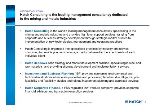 Presentation: The outlook for the global coking coal markets ... - Hatch