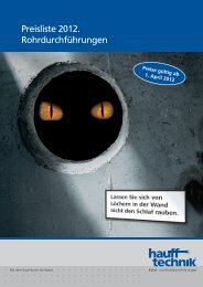 Preisliste 2012. Rohrdurchführungen - hauff technik