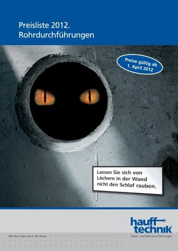 Preisliste 2012. Rohrdurchführungen - hauff technik