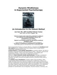 Dynamic Mindfulness in Experiential Psychotherapy - Hakomi Institute
