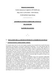 Rapport de gestion (comptes sociaux + consolids) - Pinguely Haulotte