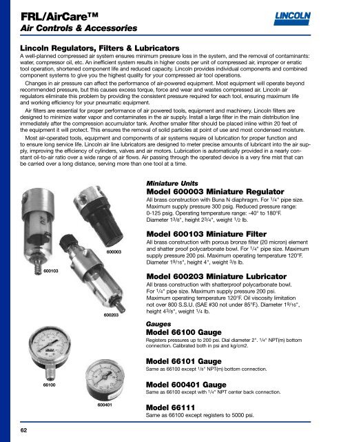 GENERAL LUBRICATION EQUIPMENT & ACCESSORIES ...