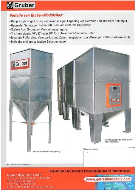 Modulsilos (mit Trichter) - Gruber Maschinen GmbH