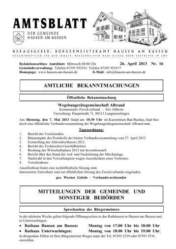 Aktuelles Amtsblatt im PDF-Format laden. - Gemeinde Hausen am ...